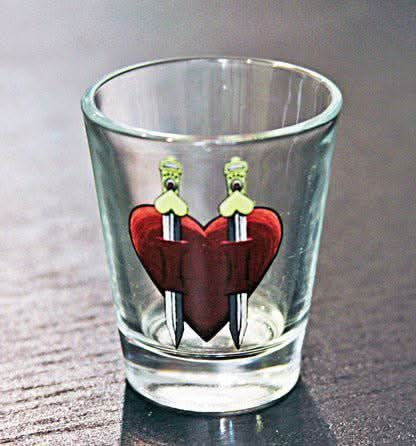 Haunted Casinos Shot Glass (Hearts) - Brands and Franchises